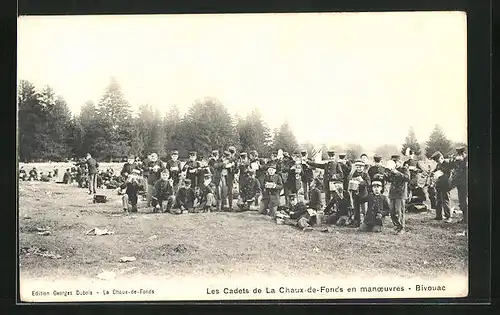 AK La Chaux-de-Fonds, Les Cadets en manoeuvre, Bivouac