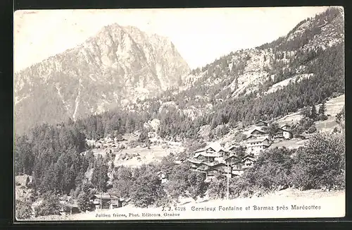 AK Les Marécottes, Vue générale, Cernieux Fontaine et Barmaz