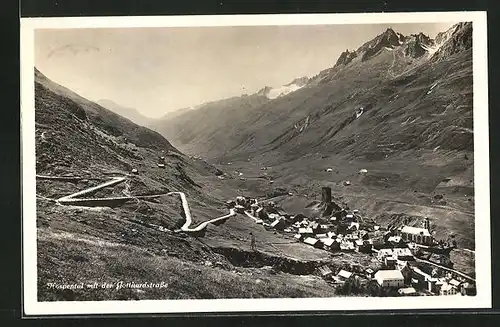 AK Hospental, Ortsansicht mit Gotthardstrasse