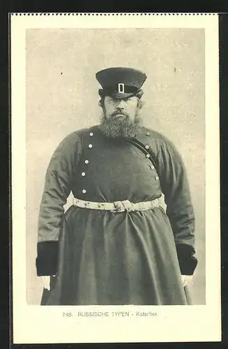 AK russischer Kutscher in seiner Uniform