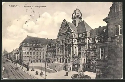 AK Kassel, Rathaus und Königstrasse