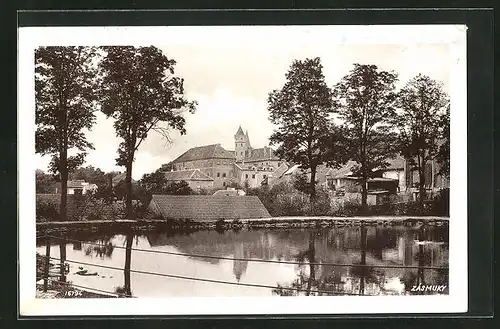 AK Zásmuky, Blick zum Schloss