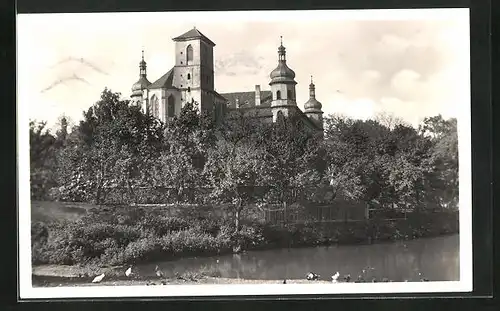 AK Kostelec nad Cernými Lesy, Blick zum Schloss