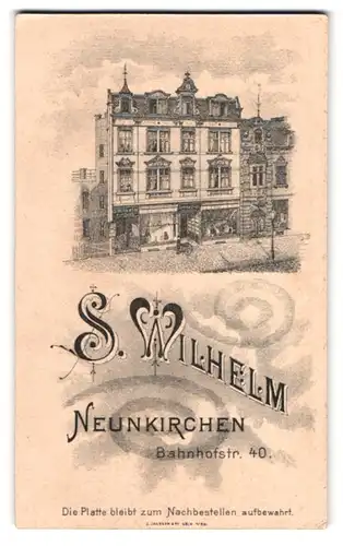 Fotografie S. Wilhelm, Neunkirchen, Bahnhofstr. 40, Ansicht Neunkirchen, Geschäftshaus des Fotografen