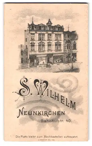 Fotografie S. Wilhelm, Neunkirchen, Bahnhofstr. 40, Ansicht Neunkirchen, Aussenfasade des Fotografischen Ateliers