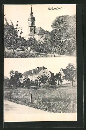 AK Röhrsdorf, Kirche und Gebäudeansicht