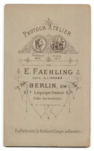 Fotografie E. Faehling, Berlin-SW, Leipziger-Strasse 63, Portrait bürgerlicher Herr mit Vollbart