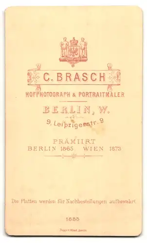 Fotografie C. Brasch, Berlin-W., Leipzigerstrasse 9, Portrait älterer Herr im Anzug mit Vollbart