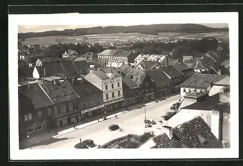 AK Rokycany, Strassenpartie aus der Vogelschau