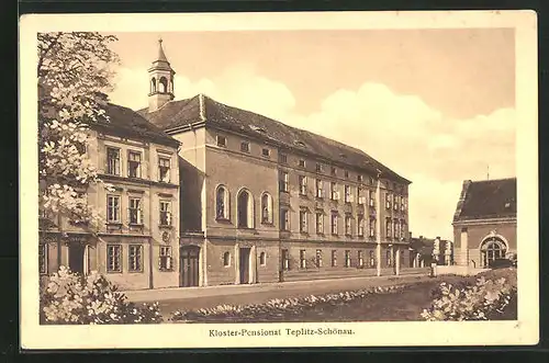 AK Teplitz Schönau / Teplice, Kloster-Pensionat