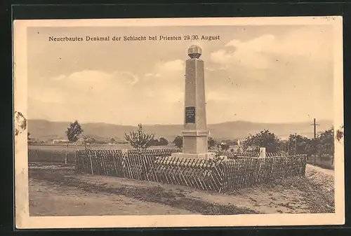 AK Priesten, Neuerbautes Denkmal der Schlacht