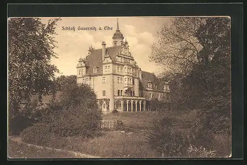 AK Gauernitz a. Elbe, Blick zum Schloss
