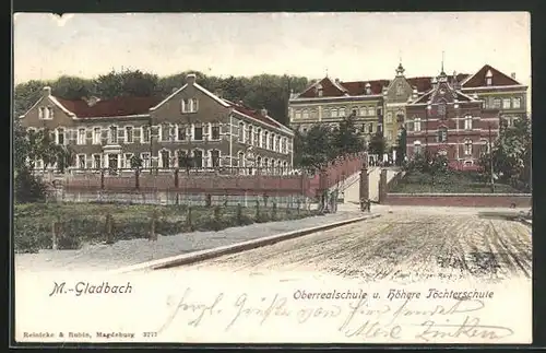 AK M.-Gladbach, Oberrealschule und Höhere Töchterschule