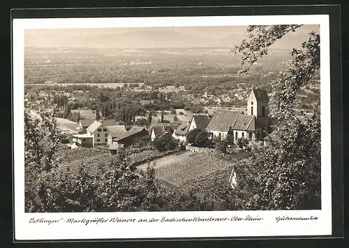 AK Oetlingen, Kirche vom Hügel aus