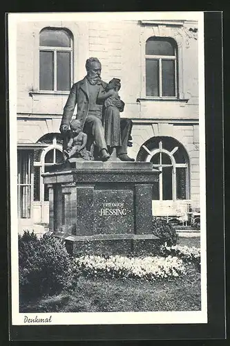 AK Augsburg-Göggingen, Denkmal von Friedrich Hessing
