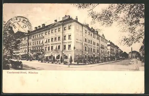 AK München, Strassenpartie am Continental-Hotel