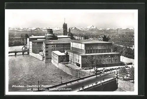 AK München, Deutsches Museum mit den neuen Studiengebäuden