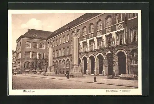 AK München, Universität, Fassade des Westflügels