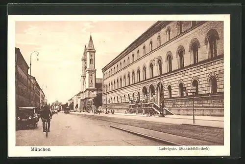 AK München, Staatsbibliothek in der Ludwigstrasse