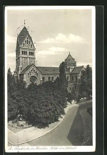 AK München, St. Annakirche, Blick von Südwest