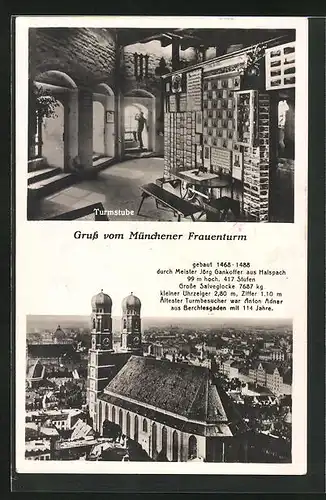 AK München, Münchener Frauenturm, Turmstube, Innenansicht