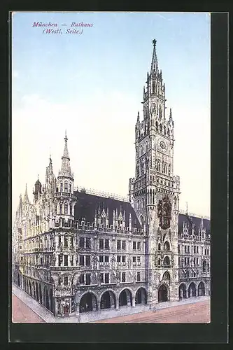 AK München, Rathaus, Westliche Seite