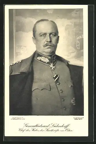 AK Portrait von Generalleutnant Erich von Ludendorff