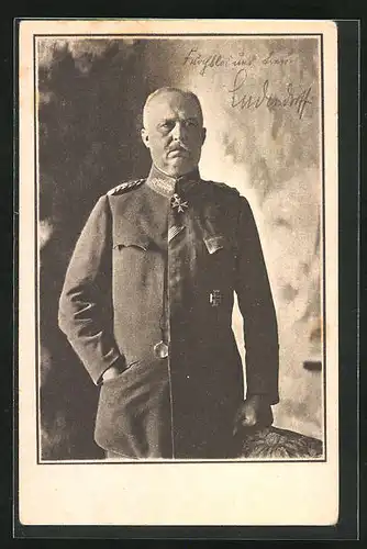 AK Portrait von Generalleutnant Erich von Ludendorff