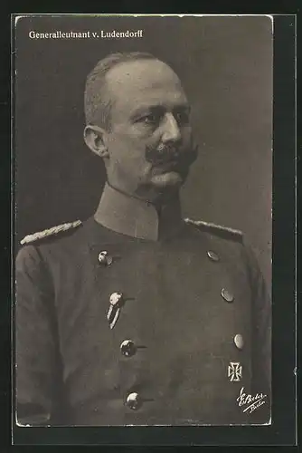 AK Portrait von Generalleutnant Erich von Ludendorff