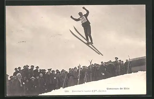 AK Skifahrer vor der Landung