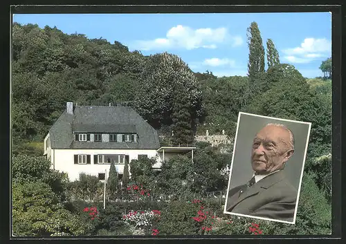 AK Rhöndorf, Rhöndorfer Rosenhügel, Portrait von Konrad Adenauer