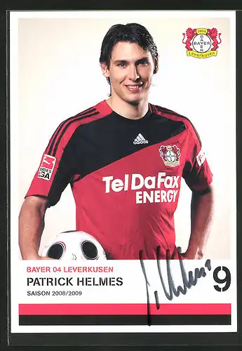 AK Fussballspieler Patrick Helmes von Bayer 04 Leverkusen mit Autograph