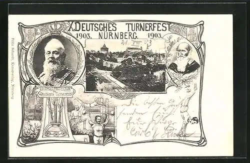 AK Nürnberg, X. Deutsches Turnfest 1903, Ortspartie mit Turm