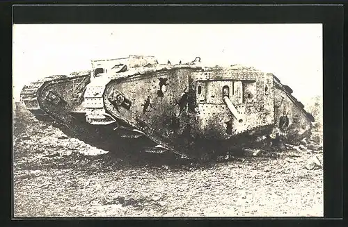 AK Zerstörter Panzer