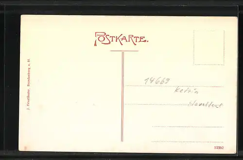 AK Falkenrehde i. Mark, Post und Sattler-Werkstatt, Panorama