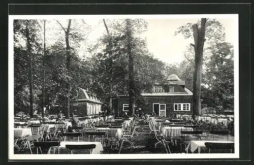 AK Leipzig-Connewitz, Terrasse vom Gasthaus Wildpark