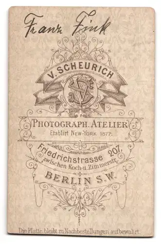 Fotografie V. Scheurich, Berlin-SW, Friedrichstrasse 207, Portrait bürgerlicher Herr mit Brille und Vollbart