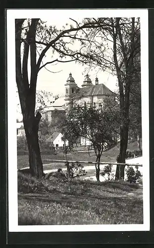 AK Adler Kosteletz / Kostelec nad Orlici, Kostel, Blick zur Kirche