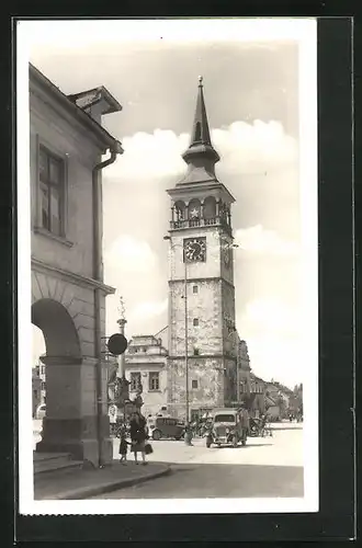 AK Dobruska, Strassenpartie am Stadtplatz