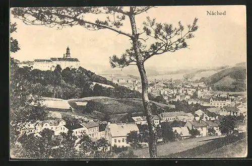 AK Nachod, Panoramablick auf die Stadt