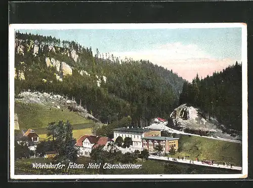 AK Wekelsdorf, Hotel Eisenhammer aus der Vogelschau