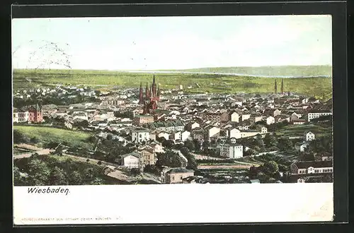 AK Wiesbaden, Panorama der Stadt