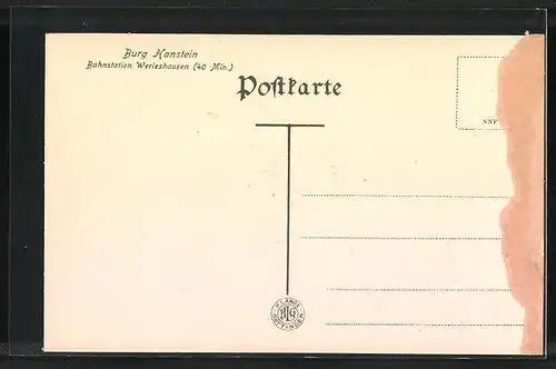 AK Bornhagen /Thüringen, Burg Hanstein