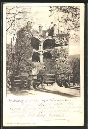 AK Heidelberg, Schloss, der gesprengte Turm