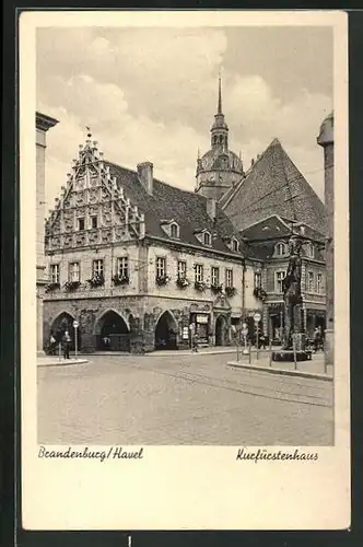 AK Brandenburg /Havel, Denkmal am Kurfürstenhaus