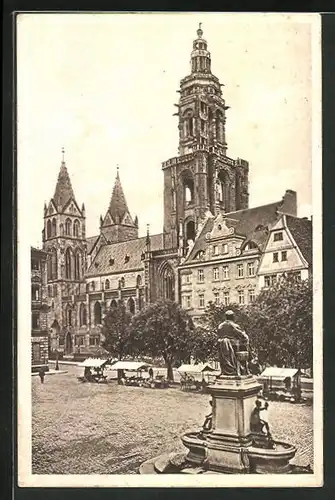 AK Heilbronn a.N., Kilianskirche mit Mayerdenkmal