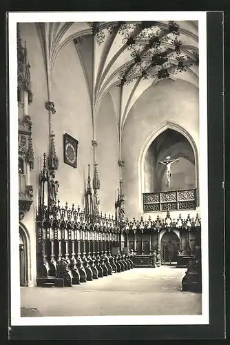 AK Blaubeuren /Schwäb. Alb, Klosterkirche, Chor, Blick zum Lettner