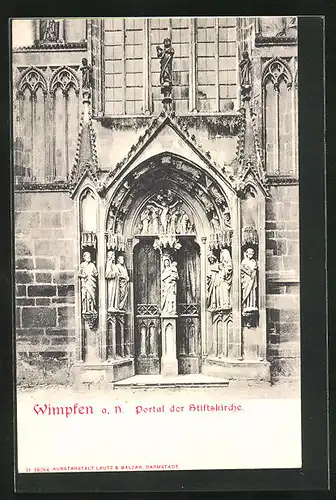 AK Wimpfen a.N., Portal der Stiftskirche