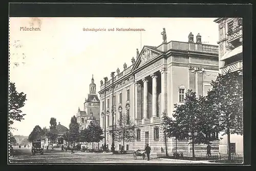 AK München, Schackgalerie und Nationalmuseum