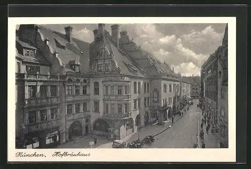 AK München, Strasse am Münchner Hofbräuhaus